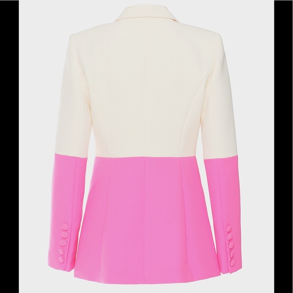 GAWQO ONE-BUTTON CONTRAST BLAZER AND FLARE PANT SET - Picture 4 of 9